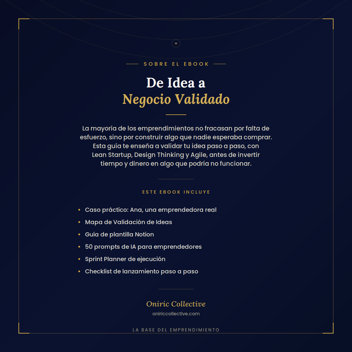 Contraportada De idea a negocio validado